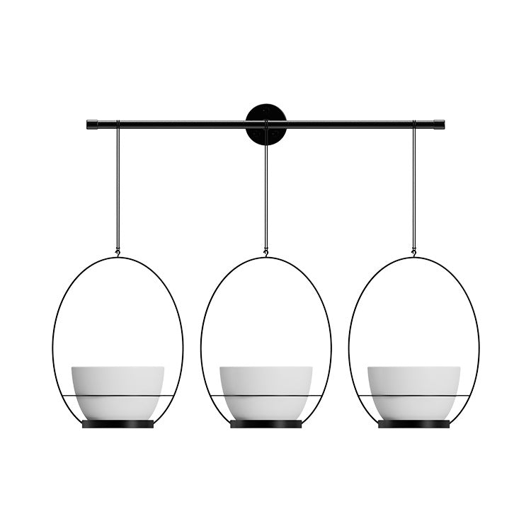 European Style Wall Mount Hanging Ceramic Flower Pot Set with Iron Rod