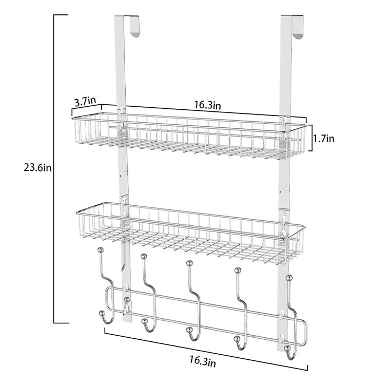 Heavy Duty Over-the-Door Coat & Hat Hanging Rack with Multi Hooks
