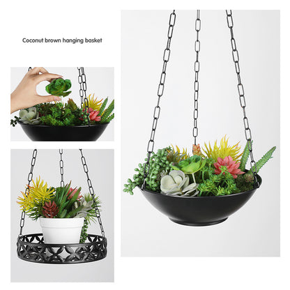 Rustic Metal Hanging Basket Planter for Indoor Hanging Fruit & Succulents