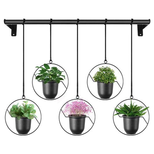 5-Tier Indoor Wall Hanging Planter Set with Metal Wire Frame