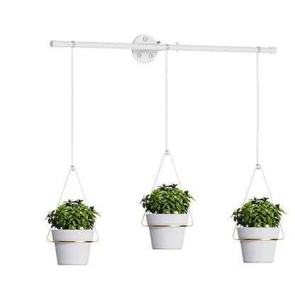 Detachable Wall Mounted Metal Hanging Planter with Rod & Plant Basket Set