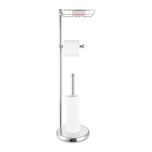 Standing Stainless Steel Bathroom Paper Towel Holder with Phone Tray