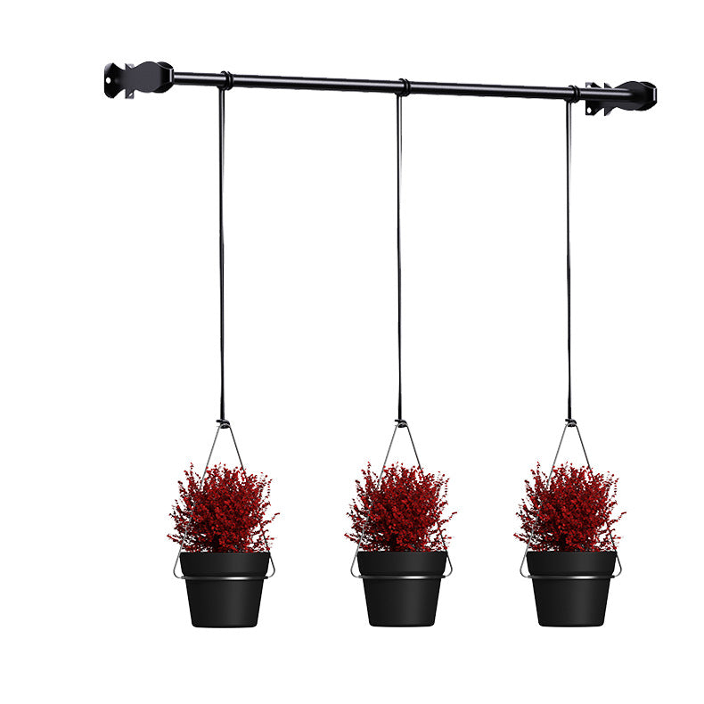 Modern Indoor Detachable Hanging Planter Set with Wall Mount Rod