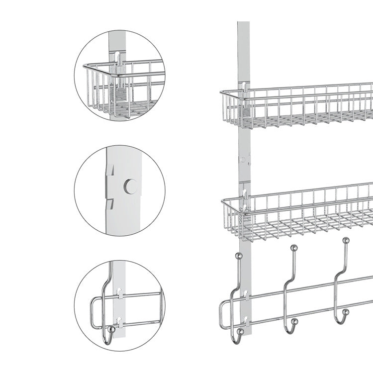 Heavy Duty Over-the-Door Coat & Hat Hanging Rack with Multi Hooks