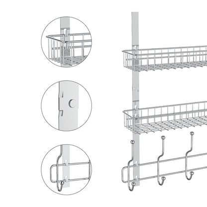 Heavy Duty Over-the-Door Coat & Hat Hanging Rack with Multi Hooks