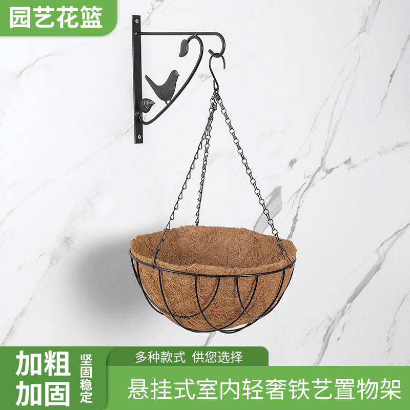 Coconut Coir Liner Hanging Basket Planter with Heavy-Duty Iron Chain
