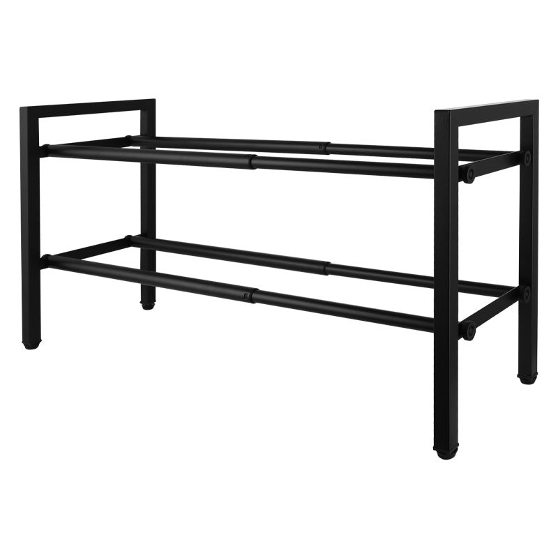Expandable 2-Tier Metal Shoe Rack Foldable Entryway Storage Organizer