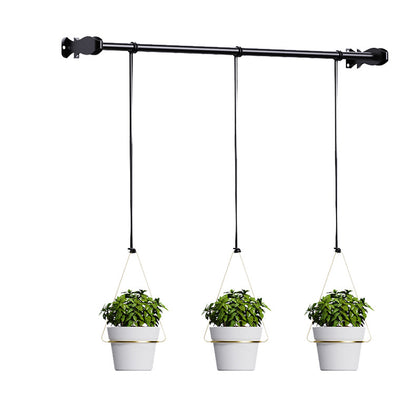 Modern Indoor Detachable Hanging Planter Set with Wall Mount Rod